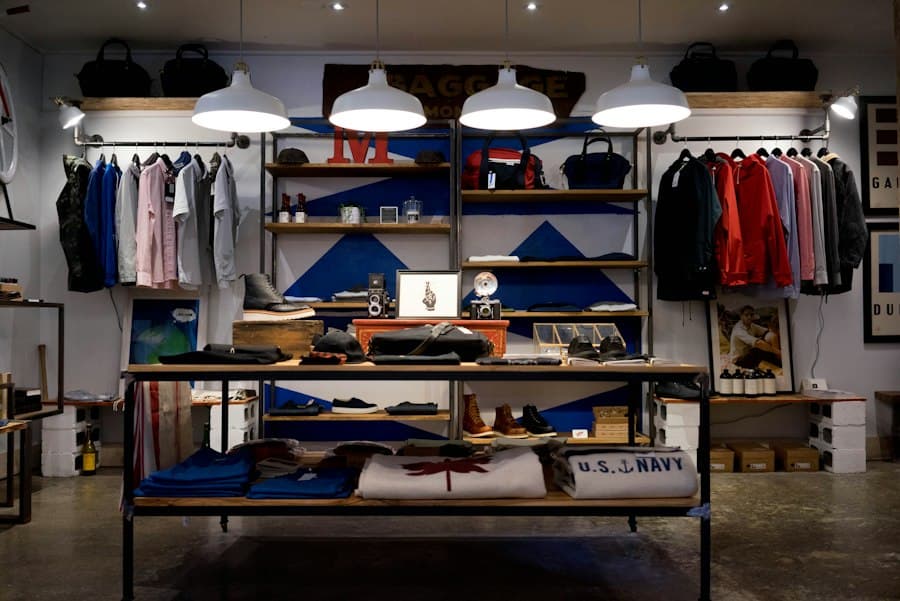 L'intérieur d'une boutique de vêtements